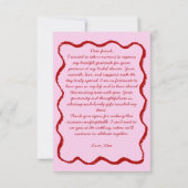 Ze heeft een golvende border sketch bruids bedankkaart (Achterkant)