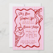 Ze heeft een golvende border sketch bruids kaart (Voorkant)