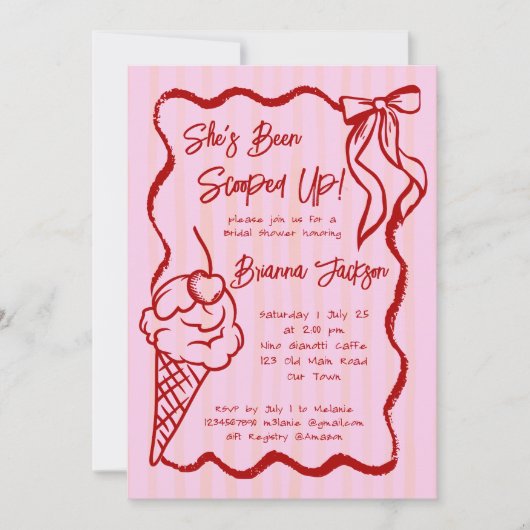 Ze heeft een golvende border sketch bruids kaart (Voorkant)