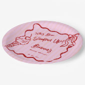 Ze heeft een golvende border sketch bruids papieren bordje (Gekanteld)