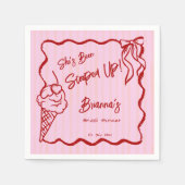 Ze heeft een golvende border sketch bruids servet (Voorkant)