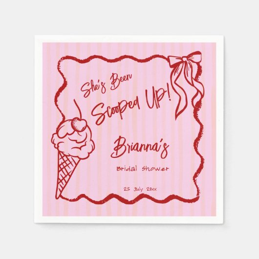 Ze heeft een golvende border sketch bruids servet (Voorkant)