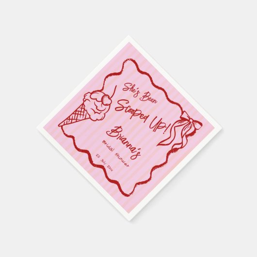 Ze heeft een golvende border sketch bruids servet (Hoek)