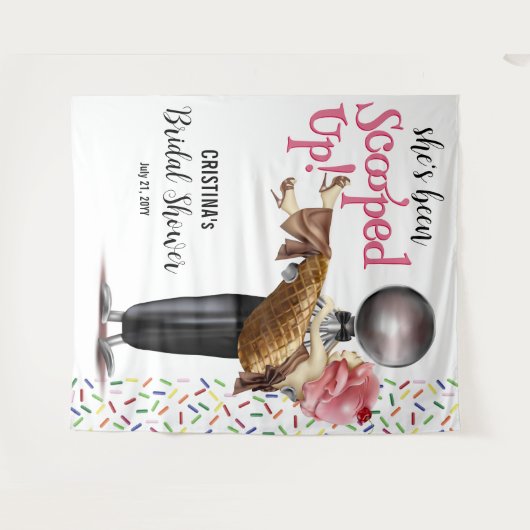 Ze heeft een ijsachtergrond wandkleed (Voorkant (horizontaal))