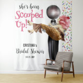 Ze heeft een ijsachtergrond wandkleed (In situ)