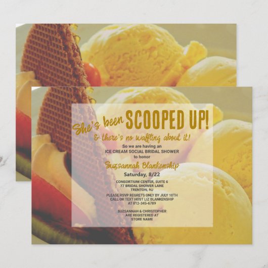 Ze heeft een ijsje met wafel Vrijgezellenfeest Kaart (Voorkant / Achterkant)