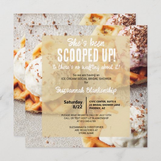 Ze heeft een ijsje op haar hart wafel kaart (Voorkant / Achterkant)