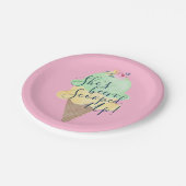 Ze heeft een ijsje op roze papieren Borden Papieren Bordje (Gekanteld)