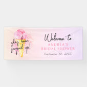 Ze heeft een roze ijsje vrijgezellenfeest geschept spandoek (Horizontaal)