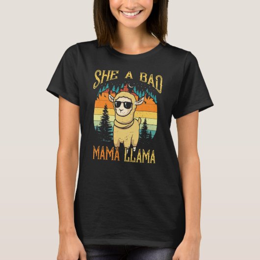 Ze heeft een slechte Llama Moederdag Llama T-shirt (Voorkant)