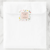 Ze heeft een Smart Cookie Wildflower Afstuderen St Vierkante Sticker (Tas)