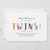 Ze heeft een tweeling - modern, kleurrijk en leuk kaart (Voorkant)