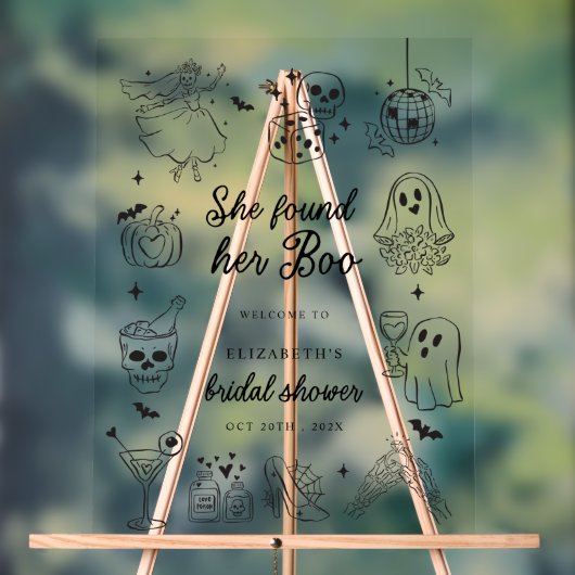 Ze Heeft Haar Boo Bruiloftfeest Welkom Bord (Neutraal)