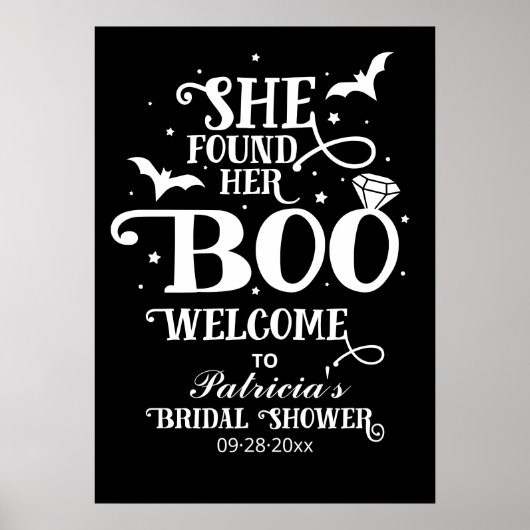 Ze Heeft Haar Boo Bruiloftfeest Welkom Bord Poster (Voorkant)
