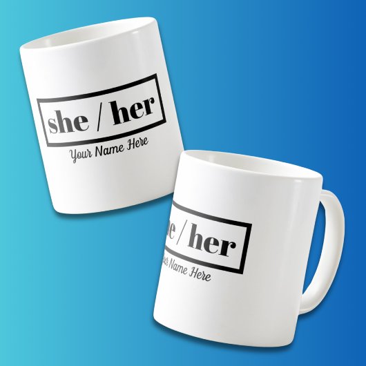 Ze heeft haar erin geluisd koffiemok