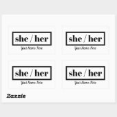 Ze heeft haar erin geluisd rechthoekige sticker (Vel)