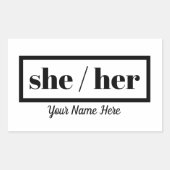 Ze heeft haar erin geluisd rechthoekige sticker (Voorkant)