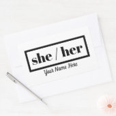 Ze heeft haar erin geluisd rechthoekige sticker (Envelop)