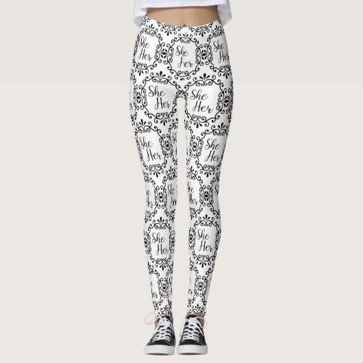 Ze heeft haar Fancy Lijst Leggings (Voorkant)