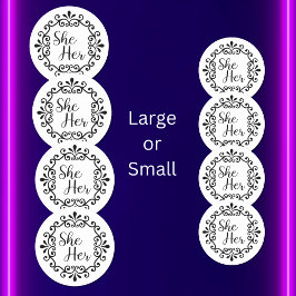 Ze heeft haar Fancy Lijst Ronde Sticker