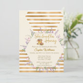 Ze heeft haar gouden strepen vrijgezellenfeest gev kaart (Staand voorkant)