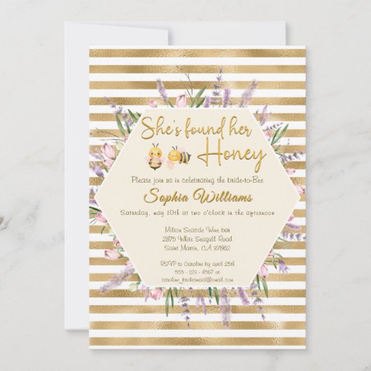 Ze heeft haar gouden strepen vrijgezellenfeest gev kaart (Voorkant)