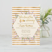 Ze heeft haar gouden strepen vrijgezellenfeest gev kaart (Staand voorkant)