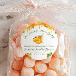 Ze Heeft Haar Grote Liefde Orange Bruidsfeest Ronde Sticker