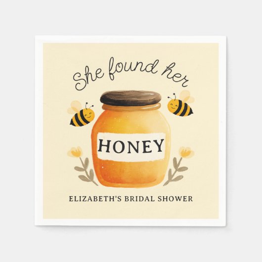 Ze heeft haar Honey Bruiloftsfeest Geel Servet (Voorkant)
