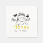 Ze heeft haar Honey Handgetekende Bruidsdouche Servet (Voorkant)