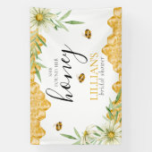 Ze Heeft Haar Honing Daisy Bee Bruiloft Banner (Verticaal)