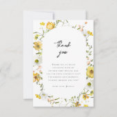 Ze Heeft Haar Honing Gele Bloemige Bruidsjurk Show Bedankkaart (Voorkant)