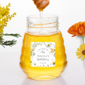 Ze heeft haar honing gele florale bruidsdouche gev vierkante sticker