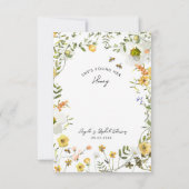 Ze Heeft Haar Honing Gevonden Geel Bloemig Bruidsb Bedankkaart (Achterkant)