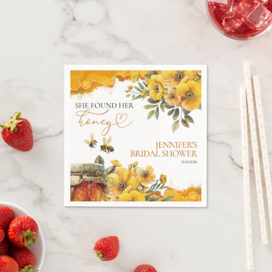 Ze heeft haar honing gevonden | Waterverf Vrijgeze Servet (Insitu)