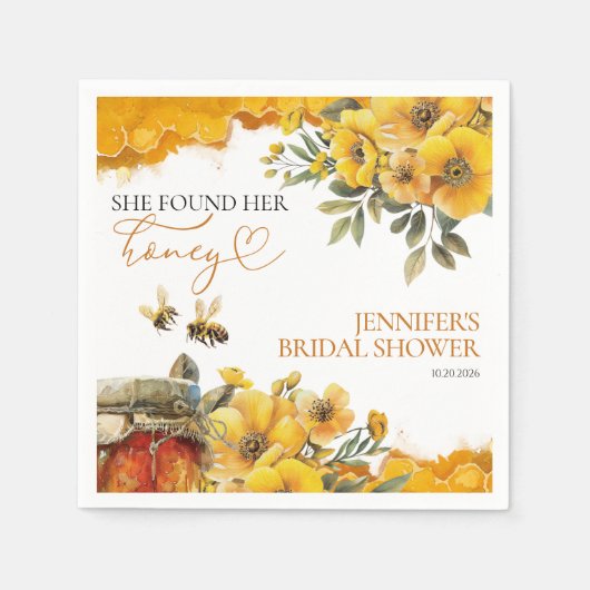 Ze heeft haar honing gevonden | Waterverf Vrijgeze Servet (Voorkant)