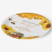 Ze heeft haar honing gevonden | Zonnebloem Vrijgez Papieren Bordje (Gekanteld)