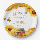 Ze heeft haar honing gevonden | Zonnebloem Vrijgez Papieren Bordje (Voorkant)