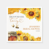 Ze heeft haar honing gevonden | Zonnebloem Vrijgez Servet (Voorkant)