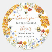 Ze Heeft Haar Honingbij Bedankt Bruidsbruiloft Ronde Sticker (Voorkant)