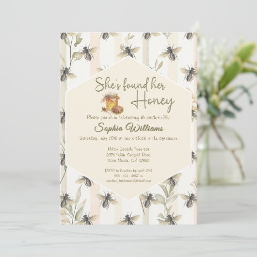 Ze heeft haar honingbijen honingraat vrijgezellenf kaart (Staand voorkant)