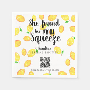 Ze Heeft Haar Hoofddruk Lemon Bruiloftsfeest QR Servet
