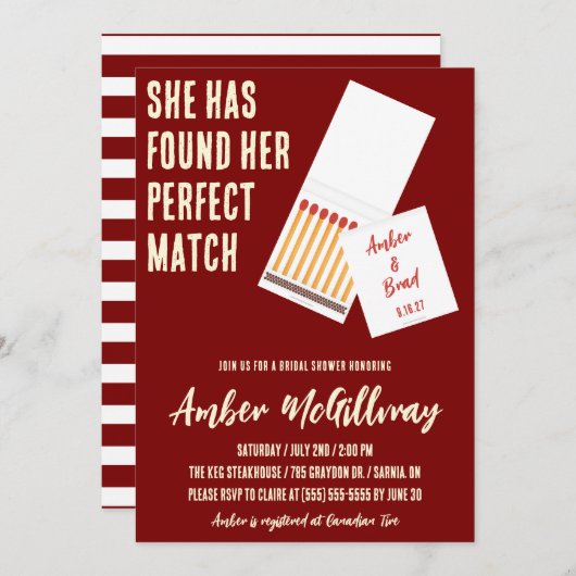 Ze heeft haar perfecte match Vrijgezellenfeest gev Kaart (Voorkant / Achterkant)