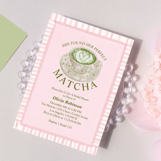 Ze Heeft Haar Perfecte Matcha Bruiloft Feest Kaart