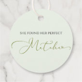Ze Heeft Haar Perfecte Matcha Bruiloftsfeest Favor Bedankjes Labels (Achterkant)