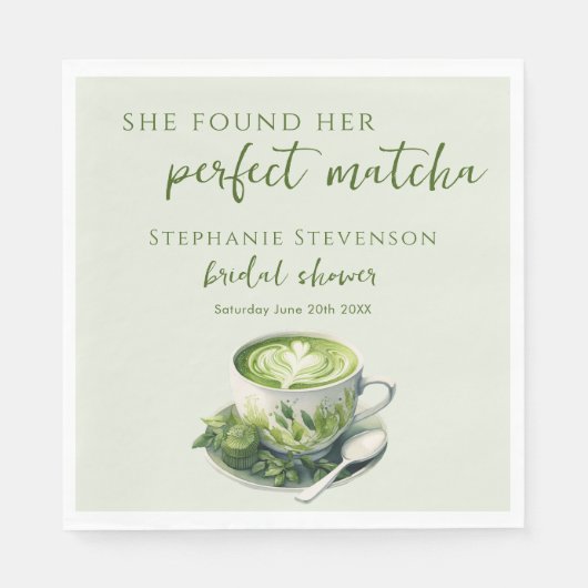 Ze heeft haar perfecte matcha Vrijgezellenfeest ge Servet (Voorkant)