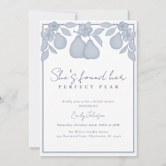 Ze heeft haar perfecte peertje gevonden | blauw Vr Kaart (Voorkant)