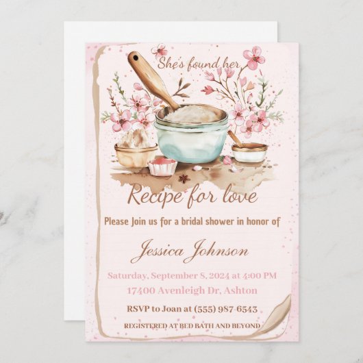 ze heeft haar recept gevonden, uitnodiging voor ee (Voorkant / Achterkant)