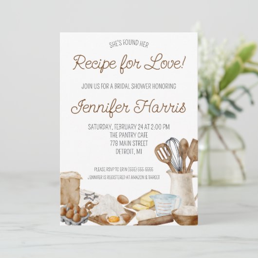 Ze heeft haar recept voor liefde gevonden! Vrijgez Kaart (Staand voorkant)