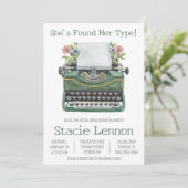 Ze heeft haar type gevonden! Typemachine Vrijgezel Kaart (Staand voorkant)